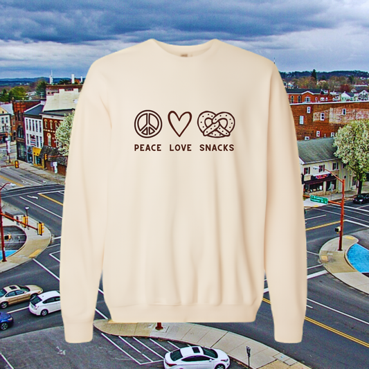 Peace, Love, Snacks Crewneck